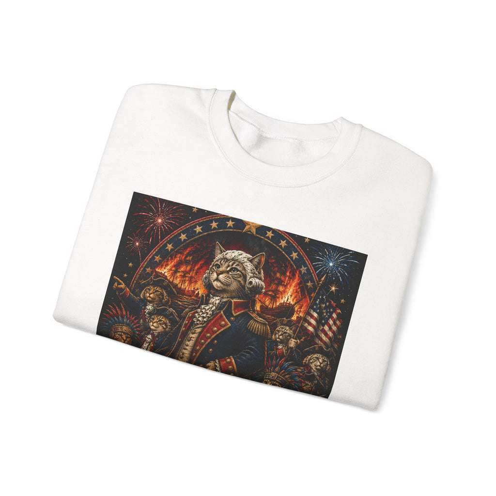 Burn the Boats Crewneck Sweatshirt — Patriotic 'No Turning Back' Graphic