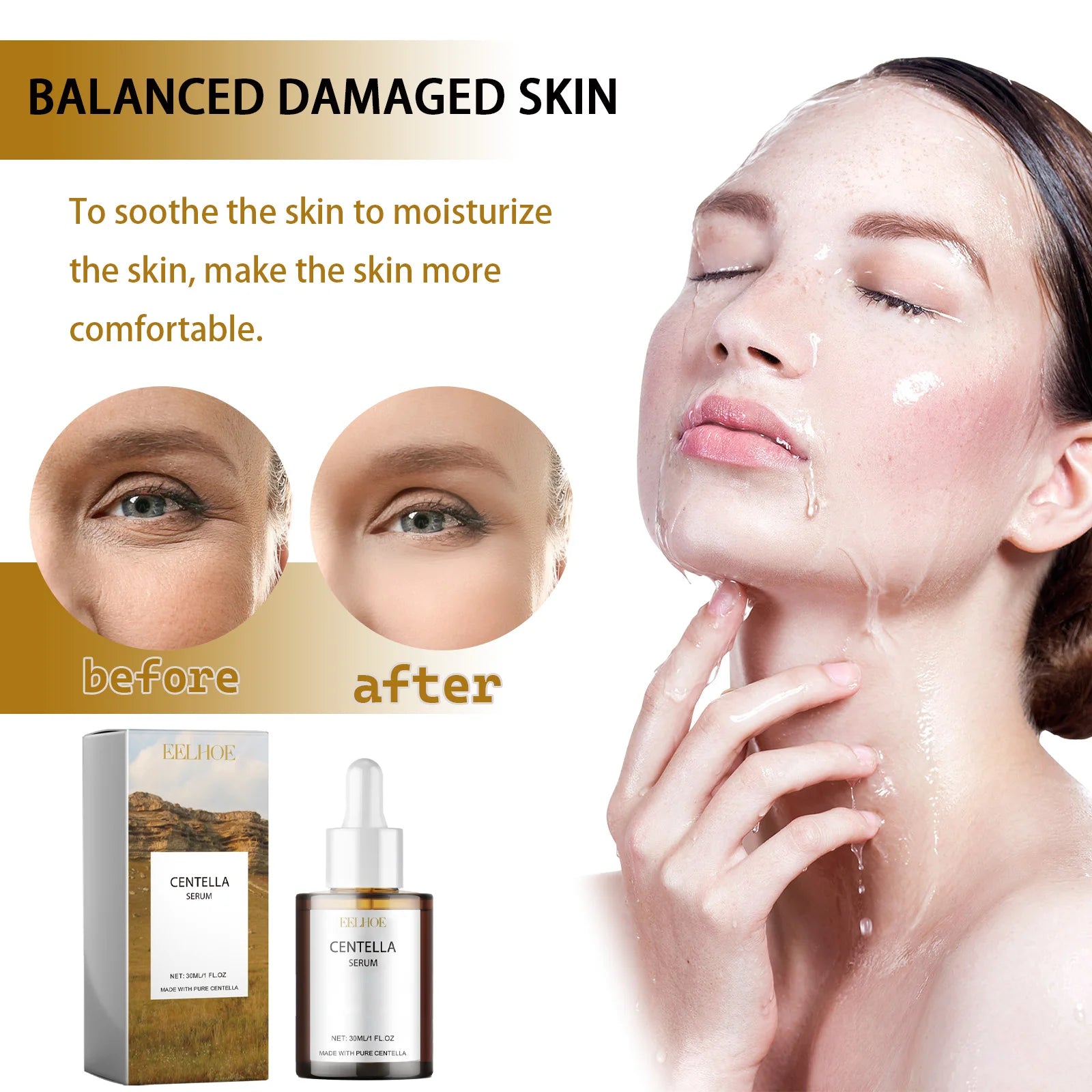 Centella Skin Care Set Centella Serum Face Wash Cleansing Oil Facial Care Set Soothing Refreshing Smooth Glowing Face Essence
