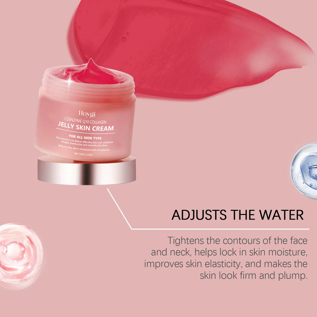 Collagen Jelly Cream Deeply Moisturizing Smooth Skin Tightening Fade Fine Lines Soothing Brightening Hydrating Facial Gel Cream