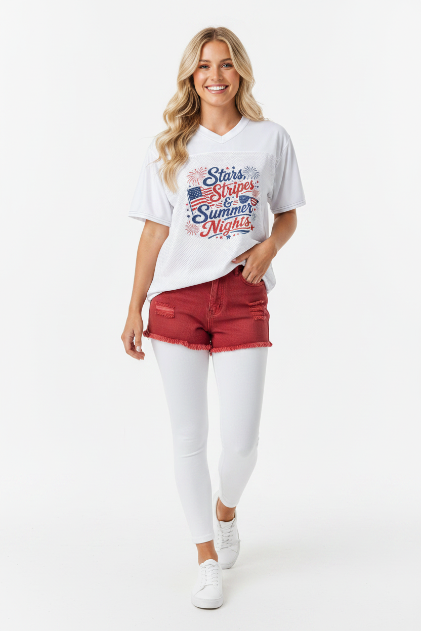 Stairs & Stripes All-Over Print Boxy Football Jersey