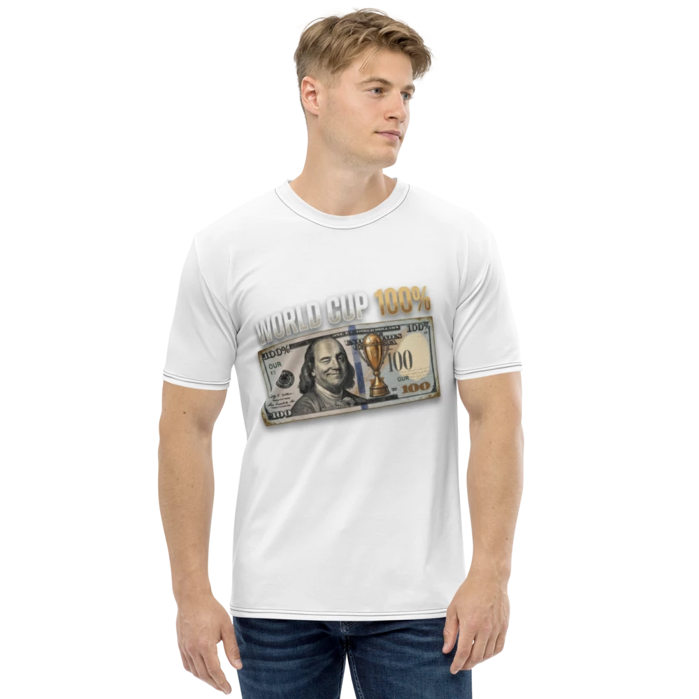 100% USA  World Cup 2026 All-Over Print Men's Crew Neck T-Shirt
