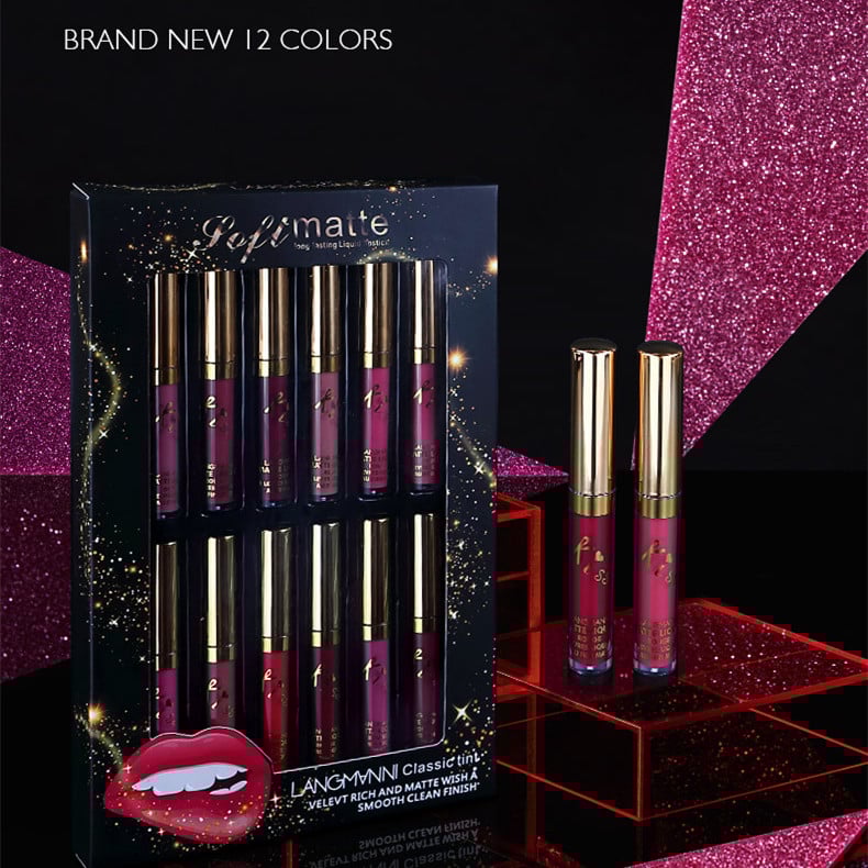 12-Color Matte Lip Gloss Gift Set