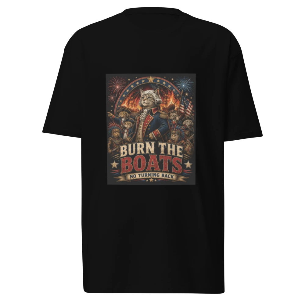 Burn the Boats Men's Premium Heavyweight Tee | Cotton Heritage MC1086