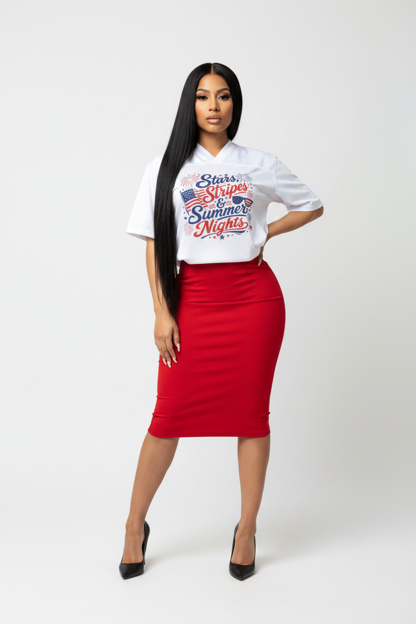 Stairs & Stripes All-Over Print Boxy Football Jersey