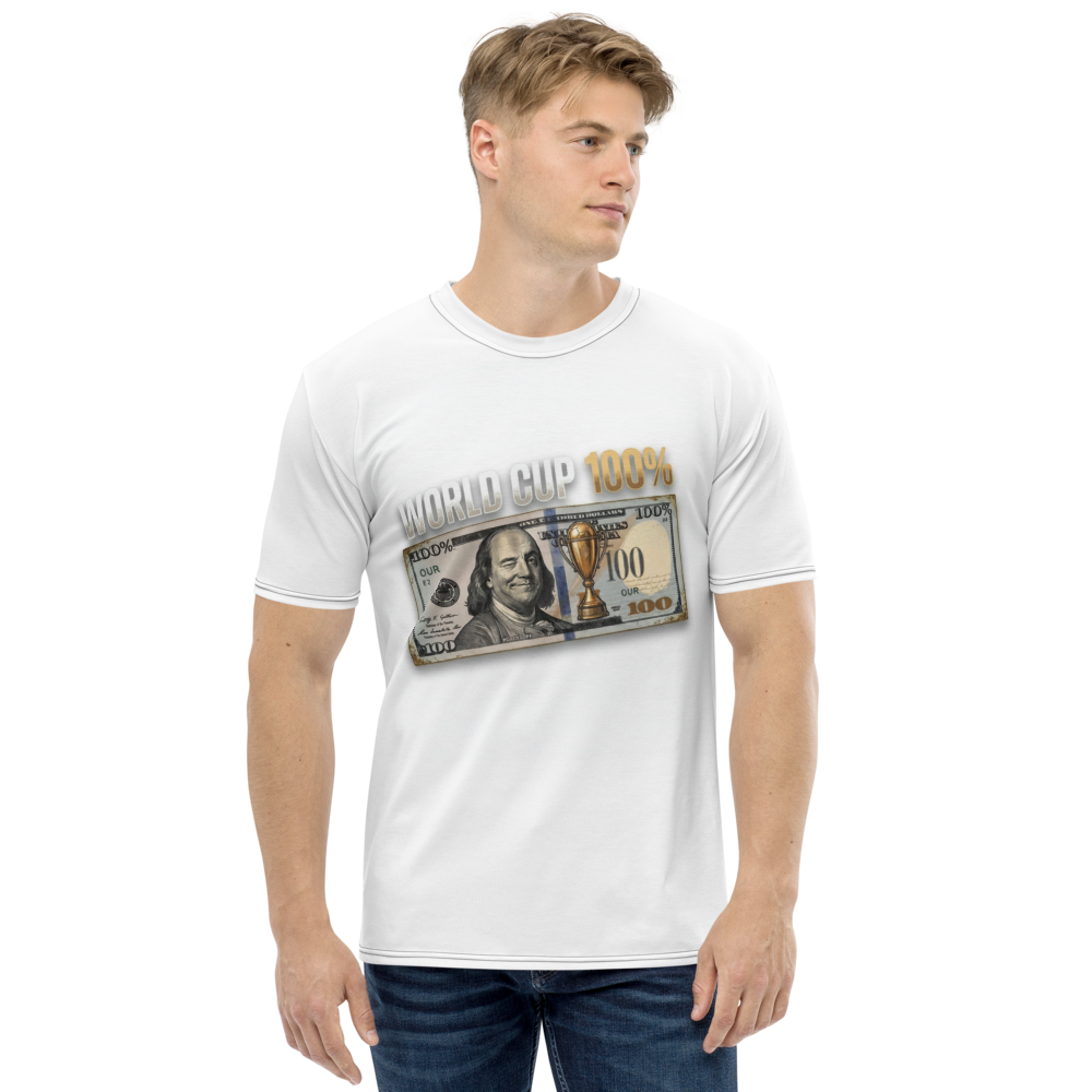 100% USA  World Cup 2026 All-Over Print Men's Crew Neck T-Shirt